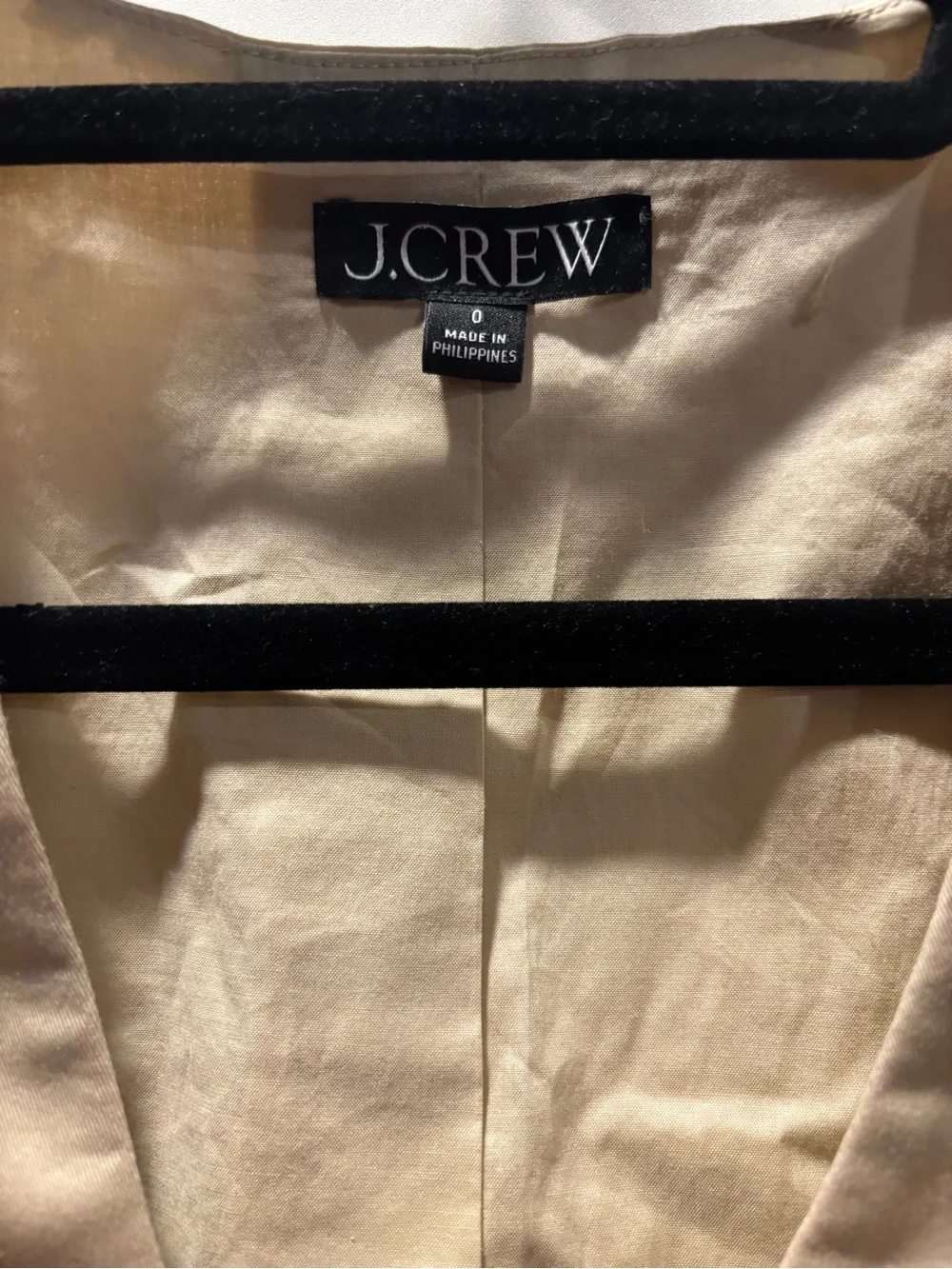 J. Crew Limited-edition slim-fit vest Beige Size Zero 98% Cotton Fully Lined